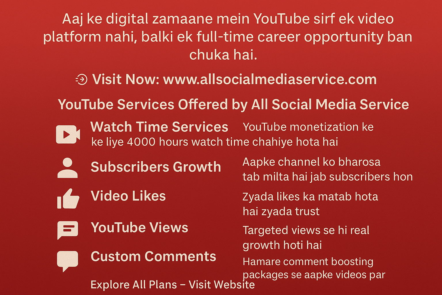 📢 YouTube Growth & Marketing Services – All Social Media Service Se Karein Apne Channel Ko Supercharge